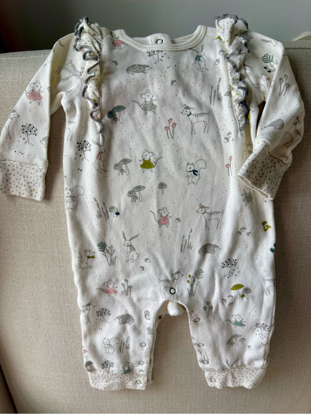 Pehr ruffle romper 3-6m